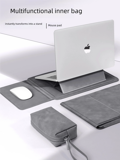 Slim Faux-Leather Laptop Sleeve for 13"–16" — MacBook Air & Pro