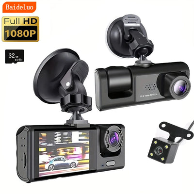 Dual Dash Cam — Front & Interior, IR Night Vision + Loop Recording