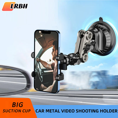 Car Phone Mount with Glass Suction Base & 360° Rotating Arm