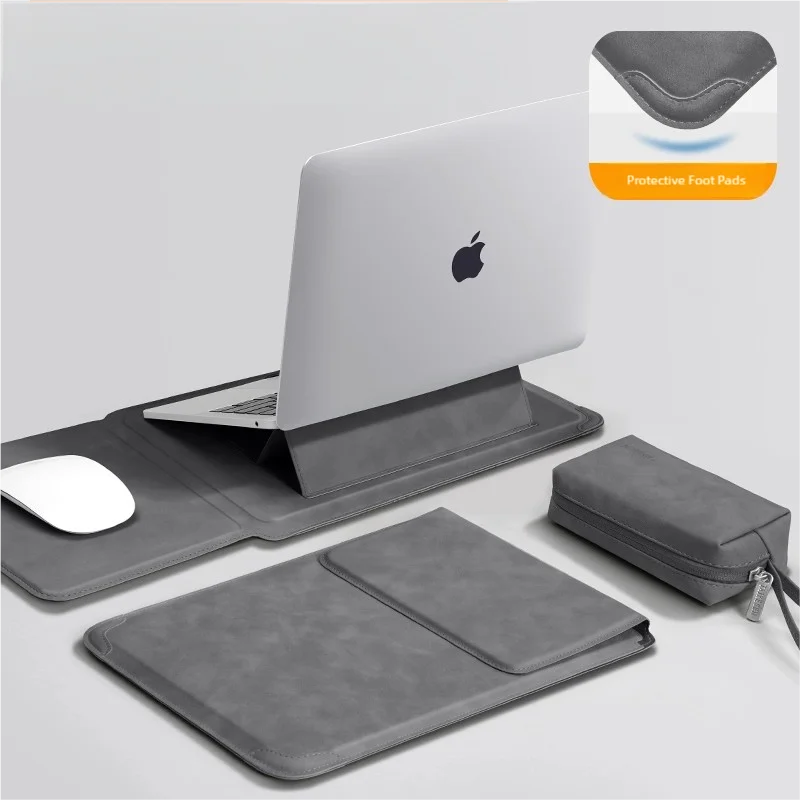 Slim Faux-Leather Laptop Sleeve for 13"–16" — MacBook Air & Pro