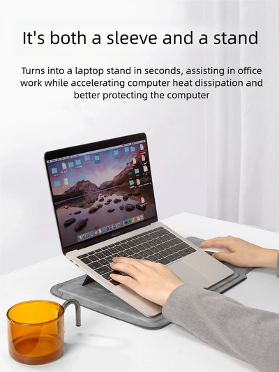 Slim Faux-Leather Laptop Sleeve for 13"–16" — MacBook Air & Pro